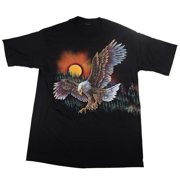 Vintage Bald Eagle Wrap Around Graphic Artist T Shirt - Picture 1 of 11